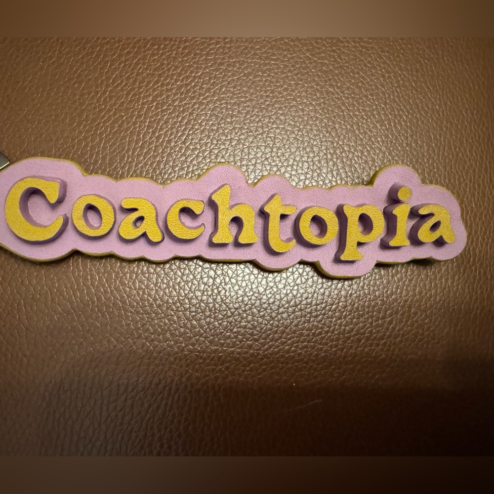 Coach Coachtopia Purple and Yellow Keychain Bag Charm NWT - Picture 3 of 3